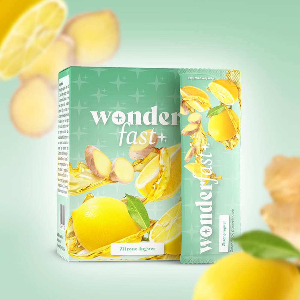 Wonderfast Drink Produktbild Zitrone-Ingver